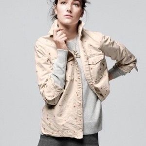 J. Crew Gold Star Ecru Long Sleeve Button Up Shirt in Sz. Medium - Shacket